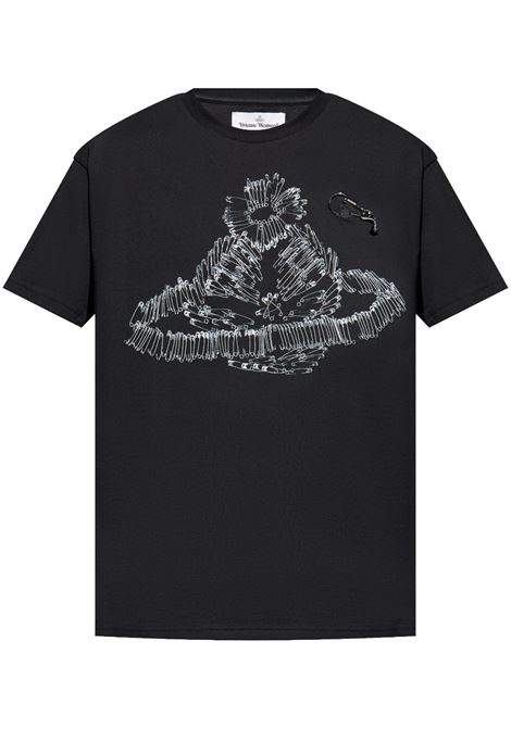 Black metal appliqu? t-shirt Vivienne Westwood - men VIVIENNE WESTWOOD | 3G010029J001MN401