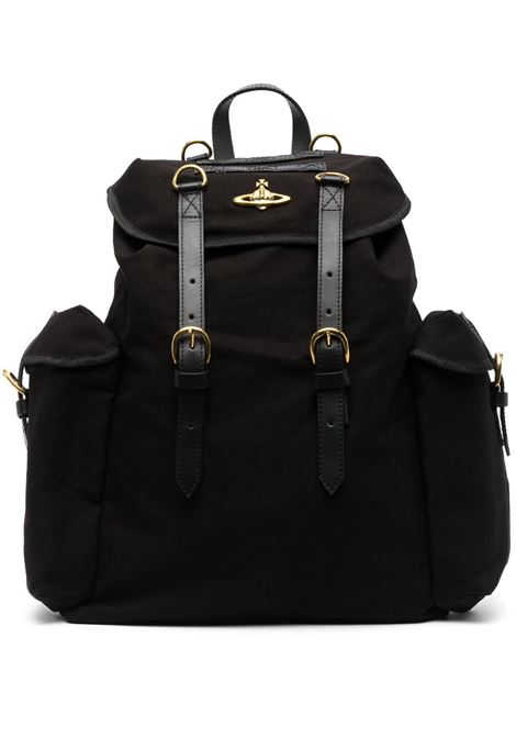 Black Orb-plaque drawstring backpack - unisex VIVIENNE WESTWOOD | 43010072W00IWN401