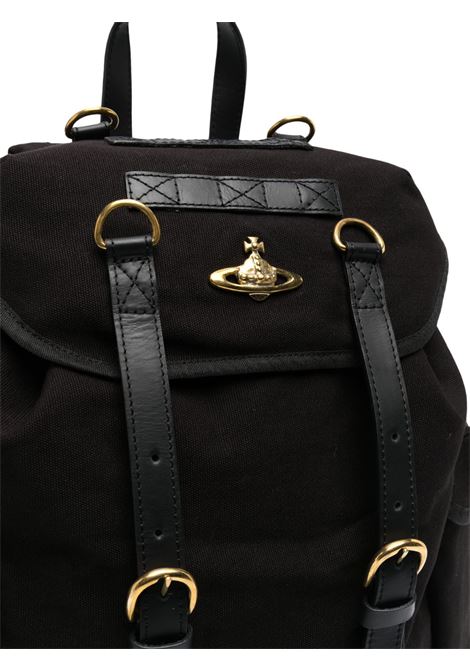 Black Orb-plaque drawstring backpack - unisex VIVIENNE WESTWOOD | 43010072W00IWN401