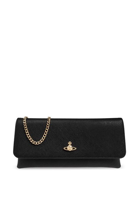 Black Orb-plaque clutch bag Vivienne Westwood - women 