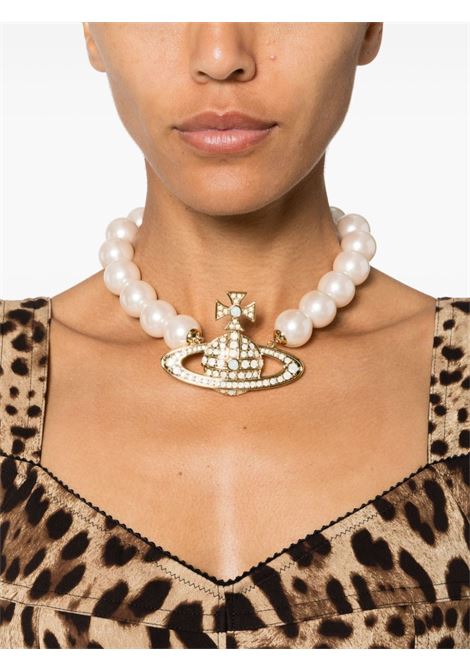 Ivory and gold Neysa necklace Vivienne Westwood - women VIVIENNE WESTWOOD | 6301011002R597CNR597