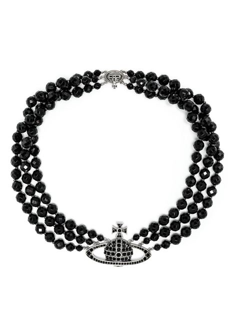 Choker Messaline Orb in nero e argento Vivienne Westwood - donna VIVIENNE WESTWOOD | Collane | 6301011E02Q116CNQ116