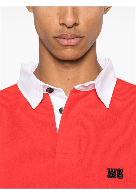 Maglione con colletto stile polo cypher in bianco , rosso e nero Wales bonner - unisex WALES BONNER | UA24KN13WO07349