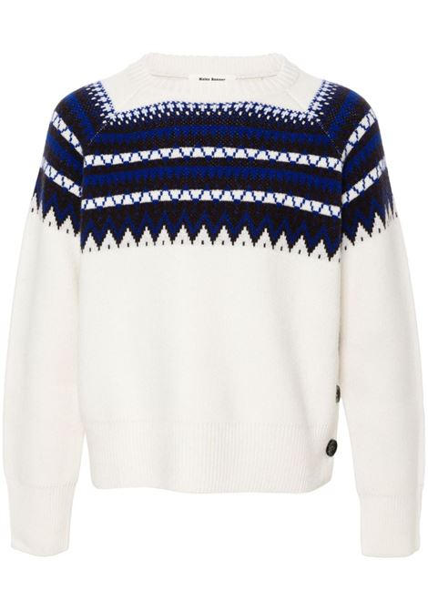 Maglione Mist Fair Isle in bianco e blu Wales bonner - unisex