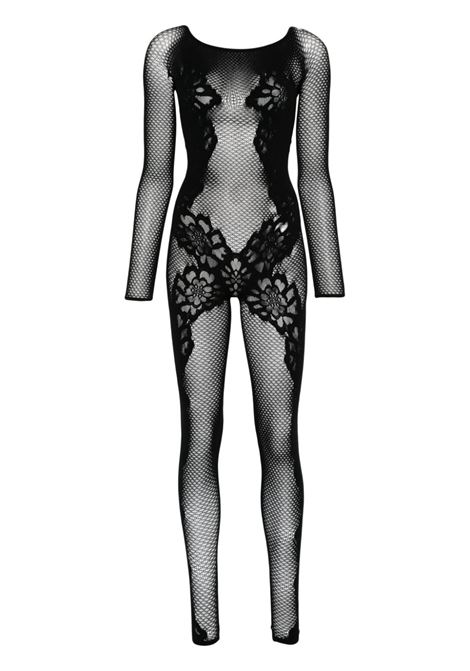 Tuta intera Lace Tattoo in nero di Wolford - donna