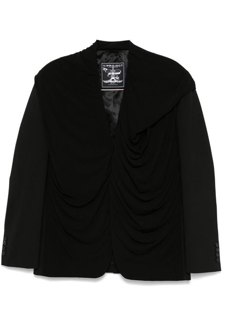 Black draped hooded blazer Y/project - unisex Y/PROJECT | Blazers | 201BL009BLK