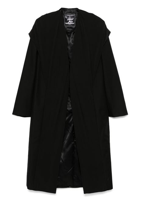 Black drape-detail coat Y/project - unisex Y/PROJECT | Outerwear | 201CO003BLK