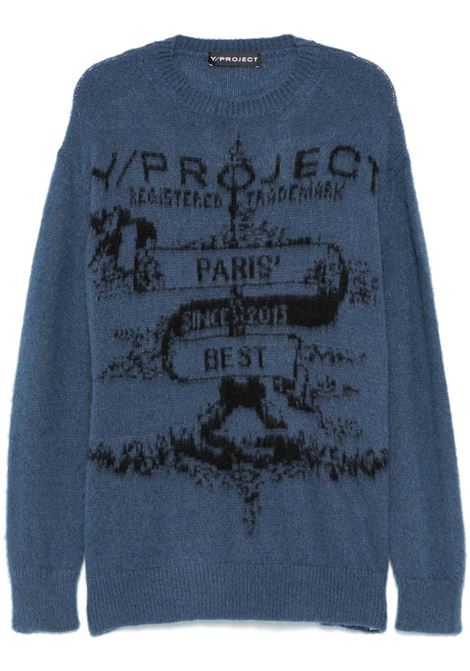 Dark blue logo-embroidered jumper Y/project - unisex Y/PROJECT | Sweaters | 206SW001DRKBL