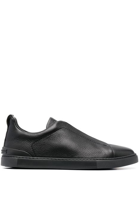 Black panelled triple stitch sneakers Zegna - men ZEGNA | Sneakers | LHCVOS4667ZNEE