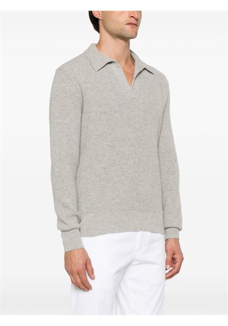 Maglione con colletto stile polo in grigio Zegna - uomo ZEGNA | RUEK86A8131K91001