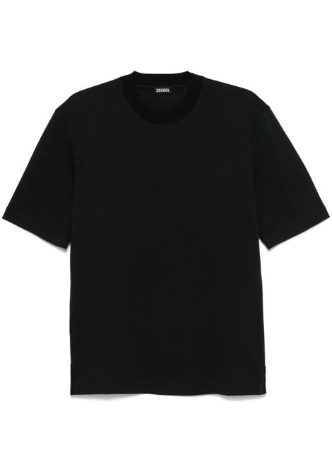 T-shirt a maniche corte in nero Zegna - uomo