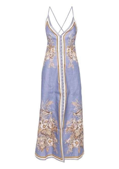 Lilac Ottie linen maxi dress Zimmermann - women  ZIMMERMANN | Dresses | 1026DSS242BUF