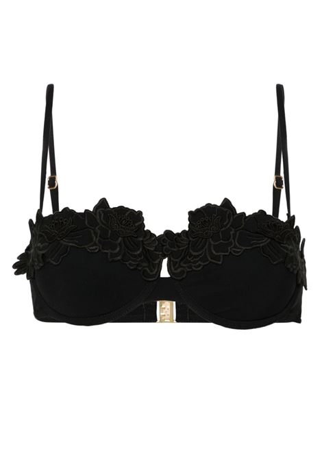 Top bikini Halliday con applicazione a fiori in nero Zimmermann - donna ZIMMERMANN | 1100WS241TNOR