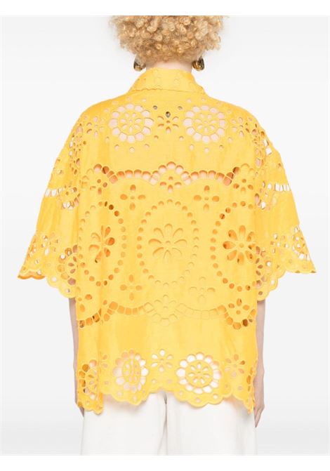 Mango orange Pop embroidered linen shirt Zimmermann - women ZIMMERMANN | 1248TSS244MAN