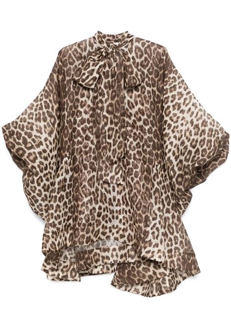 Leopard print Illustration Billow mini dress Zimmermann - women