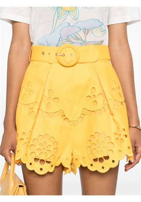 Mango orange Pop embroidered belted shorts Zimmermann - women ZIMMERMANN | 1446ASS244MAN