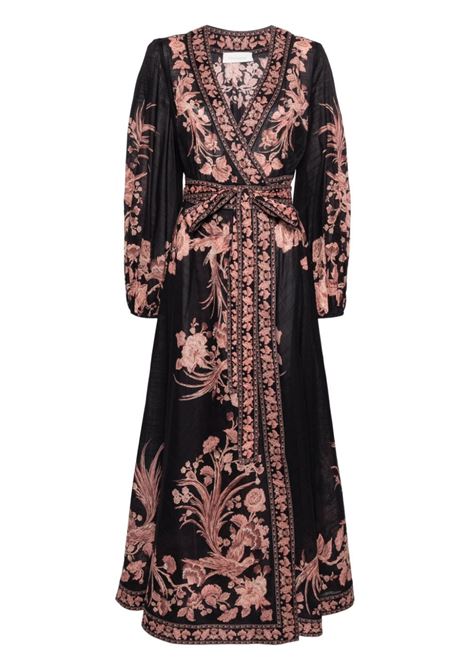 Black Waverly wrap midi dress Zimmermann - women ZIMMERMANN | Dresses | 1710DSS243BLBF