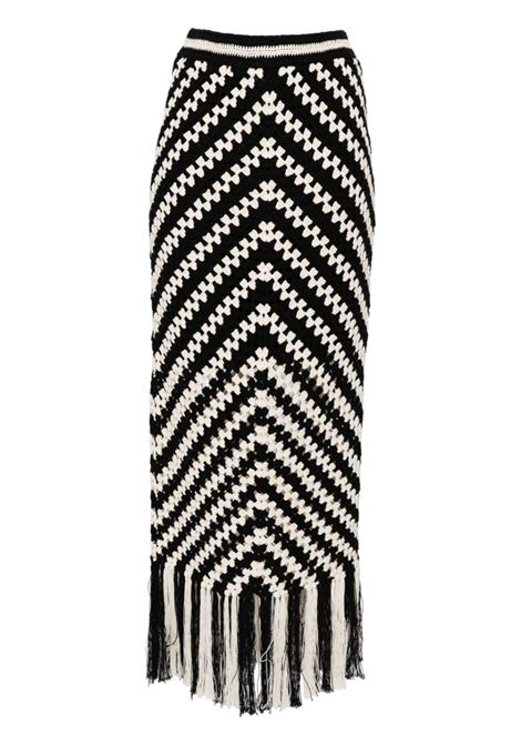 Black and white Halliday crochet midi skirt Zimmermann - women ZIMMERMANN | 9762SSS241CHV