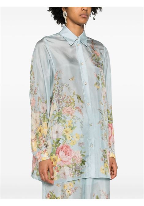 Light blue Waverly floral-print shirt Zimmermann - women ZIMMERMANN | 9923TSS243BUF