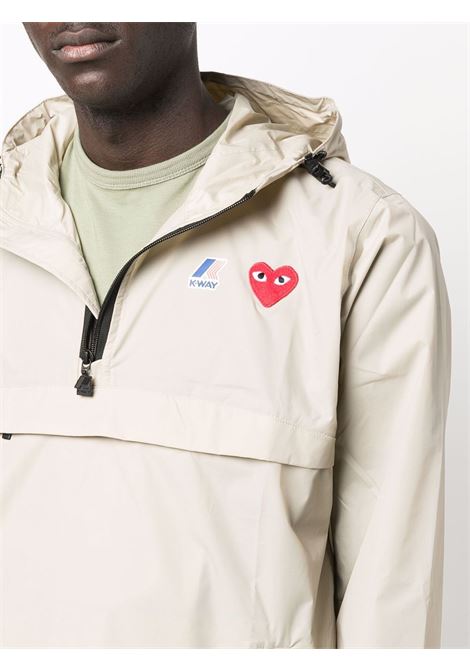 Giacca con cappuccio x K-Way in beige - unisex COMME DES GARCONS PLAY X K-WAY | AZJ5020513