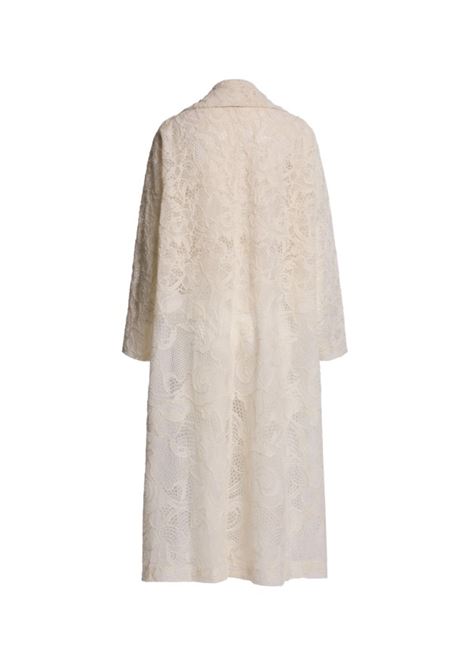 Ecru wool embroidered tulle coat Elie Saab - women ELIE SAAB | C0010NF24TU010W0001