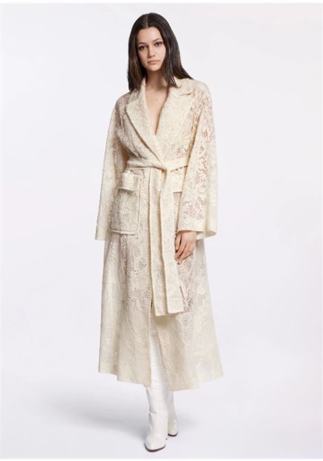 Ecru wool embroidered tulle coat Elie Saab - women ELIE SAAB | C0010NF24TU010W0001