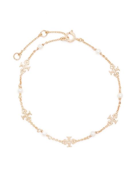 Gold logo-charm pearl bracelet - women TORY BURCH | 136788137