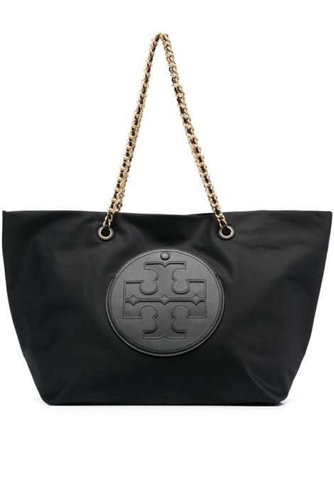 Black Ella logo-patch shoulder bag - women  TORY BURCH | 152313001