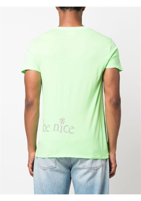 Green slogan-print T-shirt - men ERL | ERL06T0122