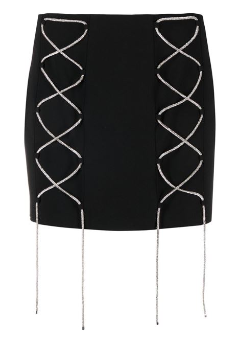 Black crossover-straps mini skirt - women GIUSEPPE DI MORABITO | PS23086SK22410