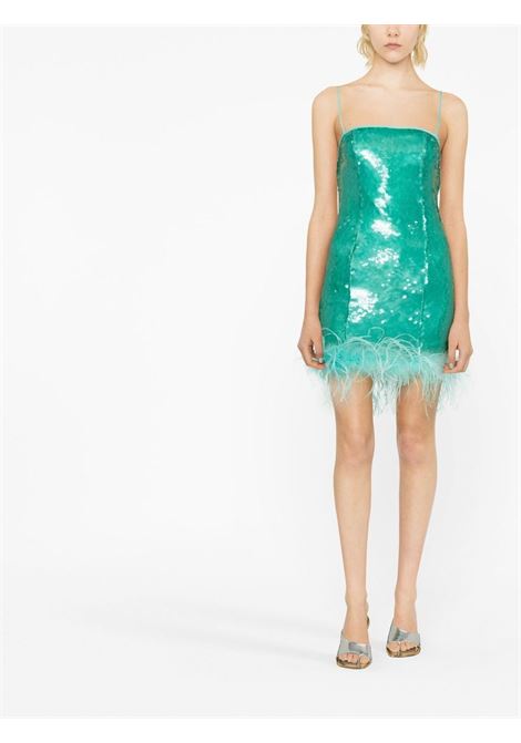 Light blue feather-trim sequinned minidress - women GIUSEPPE DI MORABITO | PS23288DRP22755