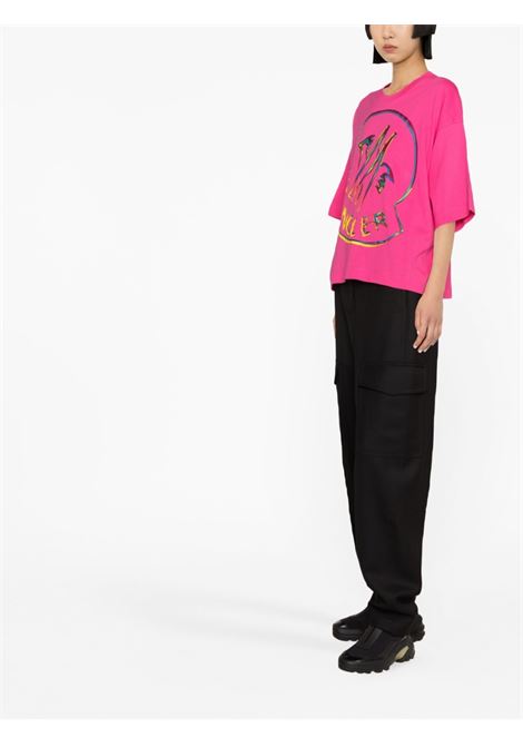 Pink logo-print T-shirt - women MONCLER | 8C00026899SP536