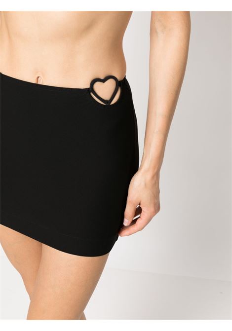Black mini skirt with hip heart detail - women NENSI DOJAKA | NDSS23SKT020BLK