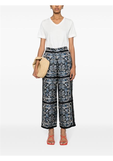 Blue medallion-print trousers - women 'S MAXMARA | 2419131203600001