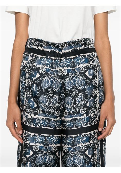 Blue medallion-print trousers - women 'S MAXMARA | 2419131203600001