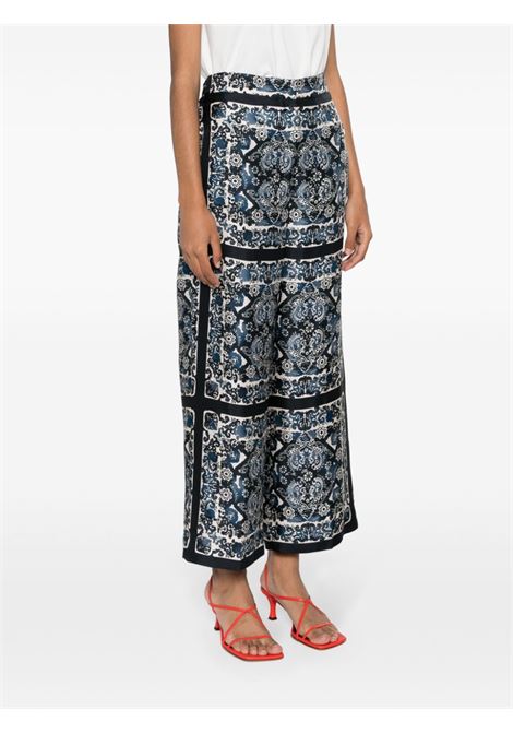 Blue medallion-print trousers - women 'S MAXMARA | 2419131203600001