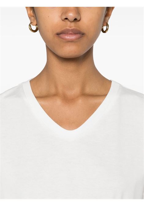 T-shirt con logo ricamato in bianco - donna S MAXMARA | 2419971013600007