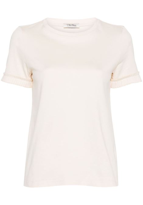 T-shirt con dettagli plissettati in bianco - donna S MAXMARA | 2419971043600005