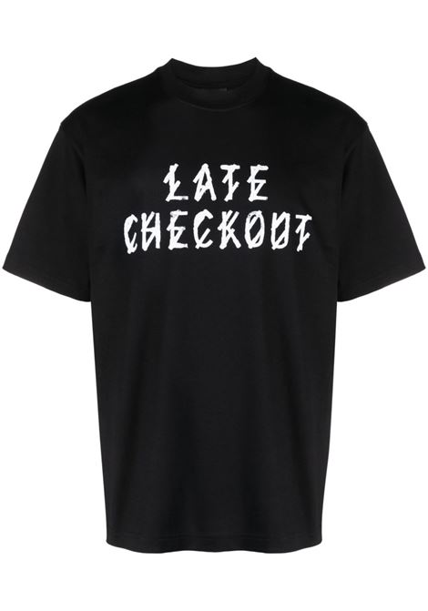 Black Late Checkout graphic-print T-shirt 44 Label Group - men 44 LABEL GROUP | T-shirt | B0030376FA141P410