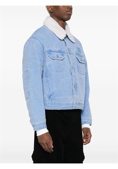 Blue face-patch padded denim jacket - unisex ACNE STUDIOS FACE | C90161AQO