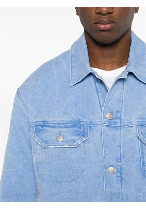 Blue face-patch padded denim jacket - unisex ACNE STUDIOS FACE | C90161AQO