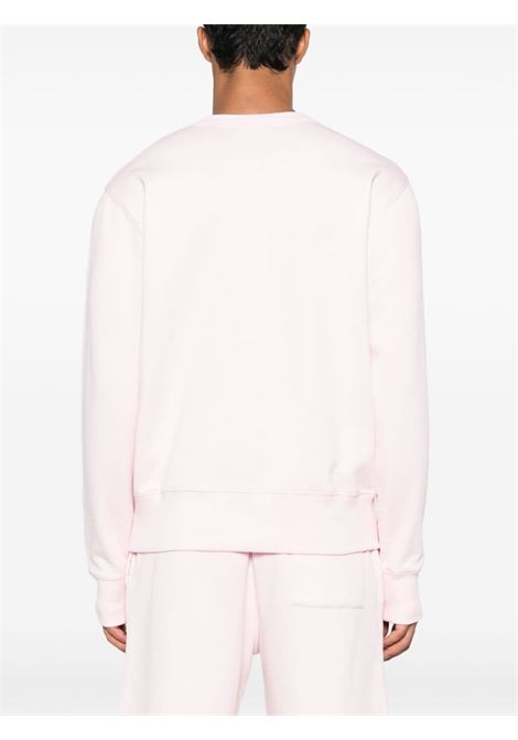Pink logo-appliqu? fine-knit sweatshirt - unisex ACNE STUDIOS FACE | CI0140AD4