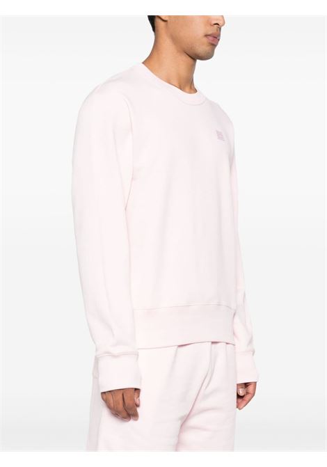 Pink logo-appliqu? fine-knit sweatshirt - unisex ACNE STUDIOS FACE | CI0140AD4