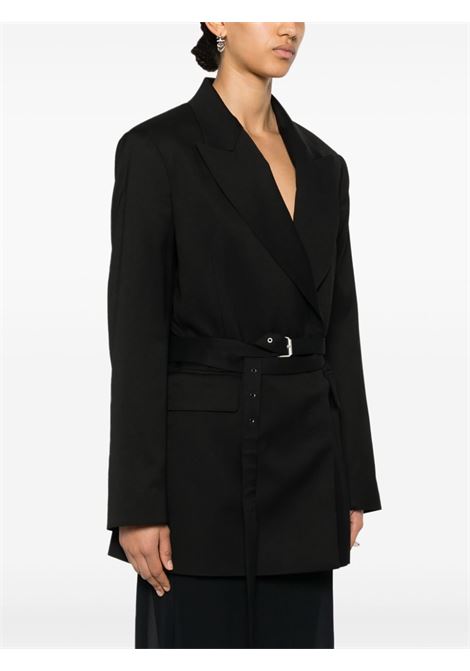 Blazer doppiopetto con cintura in nero - donna ACNE STUDIOS | AH0287900