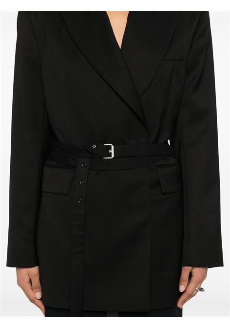 Blazer doppiopetto con cintura in nero - donna ACNE STUDIOS | AH0287900