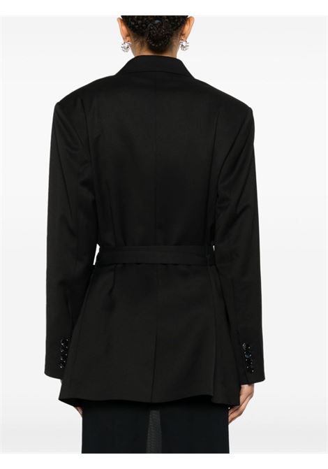 Blazer doppiopetto con cintura in nero - donna ACNE STUDIOS | AH0287900