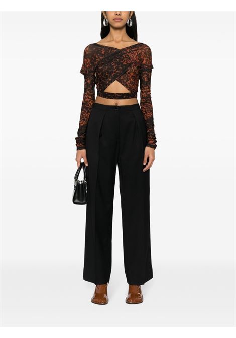 Black wide-leg tailored trousers - women ACNE STUDIOS | AK0770900