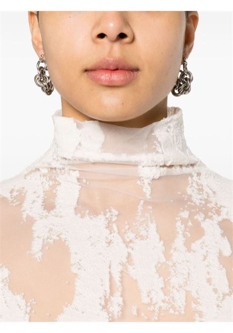 White high-neck lace top - women ACNE STUDIOS | AL0398AEG