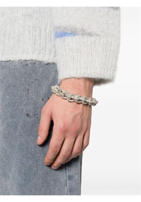 Silver crystal-embellished cord bracelet - unisex ACNE STUDIOS | C50416DNK