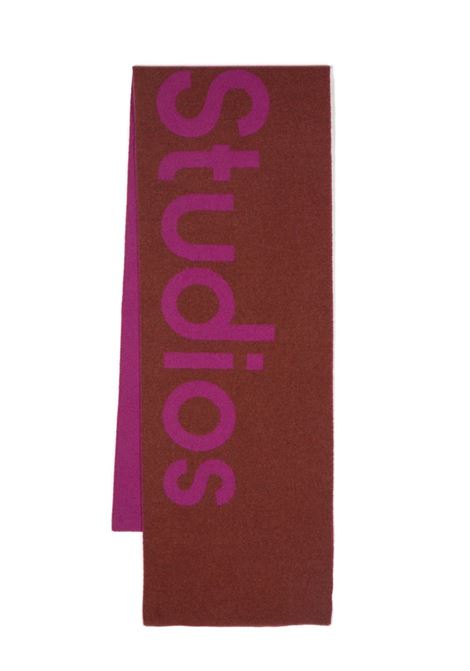Pink logo-jacquard scarf - unisex ACNE STUDIOS | CA0154DLY
